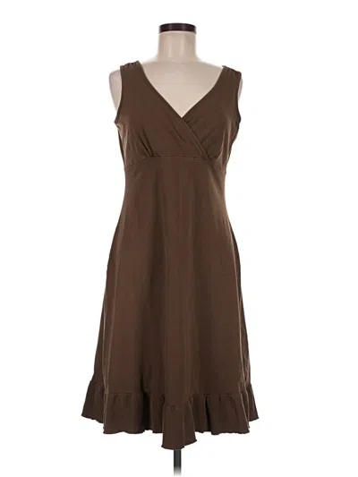 Pre-owned Eddie Bauer Casual Dress In Brown