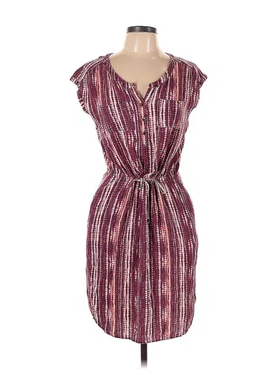Pre-owned Eddie Bauer Casual Dress In Burgundy