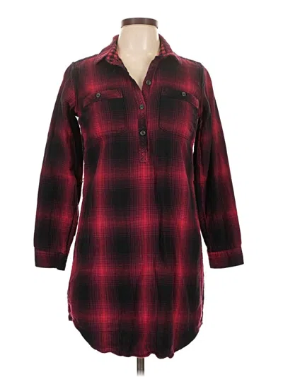 Pre-owned Eddie Bauer Casual Dress In Burgundy