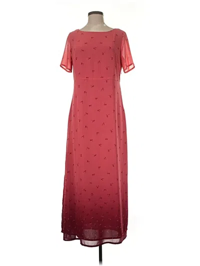 Pre-owned Eddie Bauer Casual Dress In Burgundy