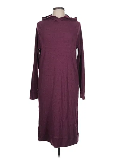 Pre-owned Eddie Bauer Casual Dress In Burgundy