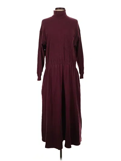 Pre-owned Eddie Bauer Casual Dress In Burgundy