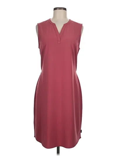 Pre-owned Eddie Bauer Casual Dress In Burgundy