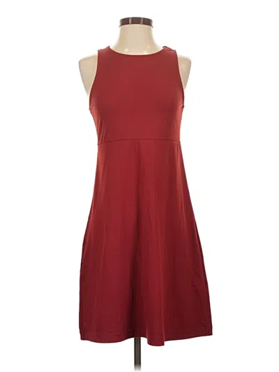 Pre-owned Eddie Bauer Casual Dress In Burgundy