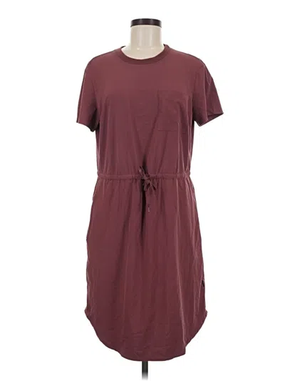Pre-owned Eddie Bauer Casual Dress In Burgundy