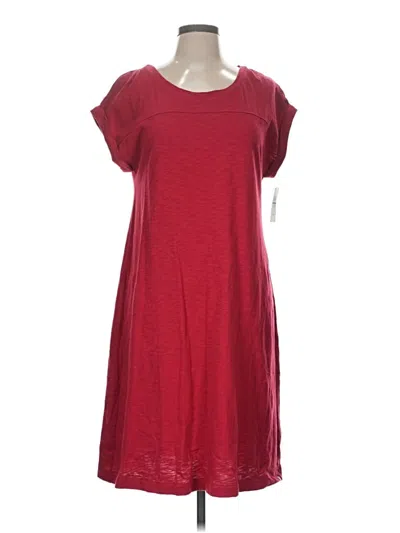 Pre-owned Eddie Bauer Casual Dress In Burgundy