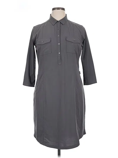 Pre-owned Eddie Bauer Casual Dress In Gray