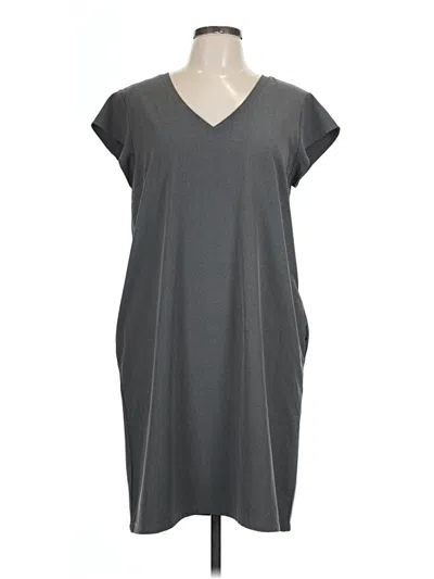 Pre-owned Eddie Bauer Casual Dress In Gray