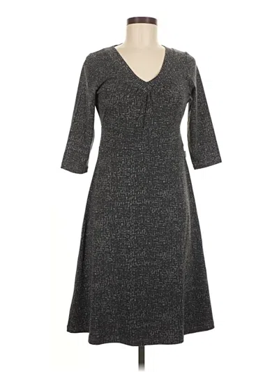 Pre-owned Eddie Bauer Casual Dress In Gray