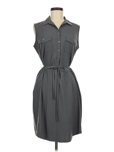 Pre-owned Eddie Bauer Casual Dress In Gray