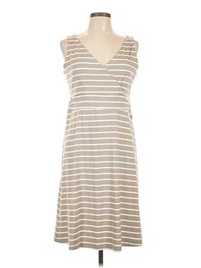 Pre-owned Eddie Bauer Casual Dress In Tan