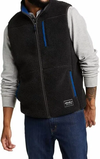 Eddie Bauer Chilali Faux Shearling Fleece Vest - Big And Tall In Carbon Gray In Black