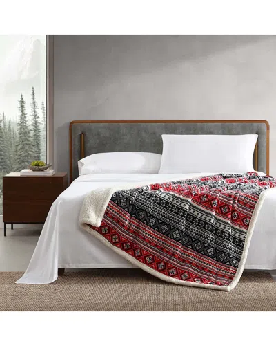 Eddie Bauer Classic Fair Isle Ultra Soft Plush Fleece Reversible Throw Blanket In Multi