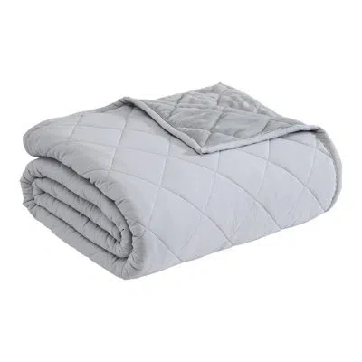 Eddie Bauer Classic Soft Solid Reversible Blankets In Gray;grey