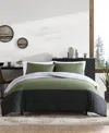 Eddie Bauer Closeout!  Skyline Stripe Reversible 2 Piece Comforter Set, Twin In Olive Green,gray