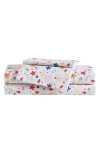 Eddie Bauer Colorful Floral Microfiber Sheet Set In White/pink/yellow