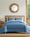 Eddie Bauer Connor Solid Channel Stitch 3-pc. Comforter Set, King In Blue