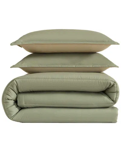Eddie Bauer Connor Stitch Comforter Set In Green