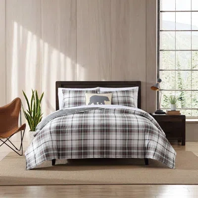 Eddie Bauer Cooper 100% Cotton Reversible Comforter Set In Gray Plaid