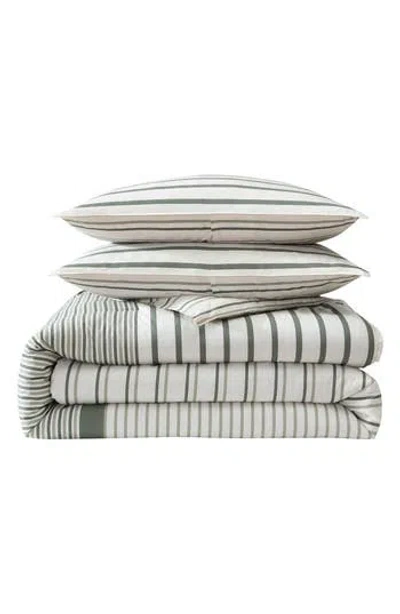 Eddie Bauer Cooper Stripe Cotton Comforter Set In Green