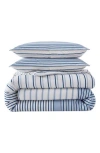 Eddie Bauer Cooper Stripe Cotton Duvet Cover Set In Blue