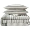 Eddie Bauer Cooper Stripe Cotton Duvet Cover Set In White