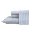 Eddie Bauer Printed 100% Cotton Percale 3-pc. Sheet Set, Twin In Ticking Stripe Navy