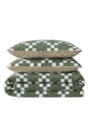 Eddie Bauer 136 Thread Count Diamond Floral Reversible Quilt Set In Green