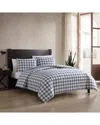Eddie Bauer Dnu Dupe  Basic Plaid Percale King Duvet Cover Set