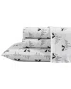 Eddie Bauer Dog Friends 100% Cotton Flannel Sheet Set In White