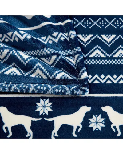 Eddie Bauer Dog Sweater Stripe Blanket In Blue