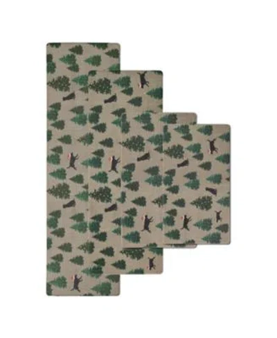 Eddie Bauer Dogs Christmas Trees Non Slip Kitchen Mat In Green