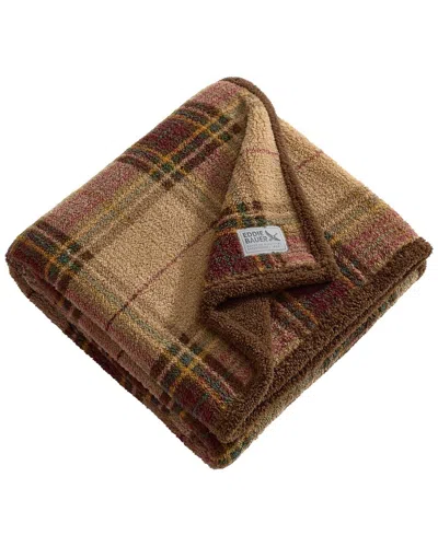 Eddie Bauer Eb Holiday Plaid Throw In Brown