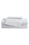 Eddie Bauer Essential Stripe Sheet Set In White/soft Blue/dark Blue