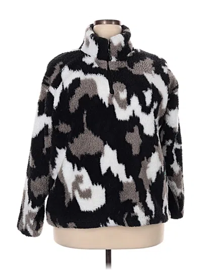 Pre-owned Eddie Bauer Faux Fur Jacket In Black