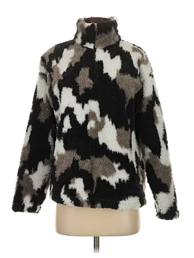 Pre-owned Eddie Bauer Faux Fur Jacket In Black