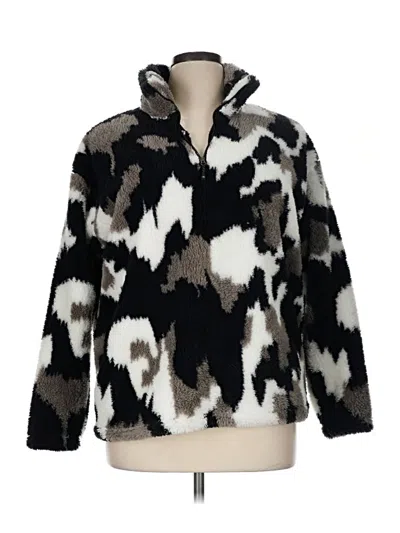 Pre-owned Eddie Bauer Faux Fur Jacket In Black