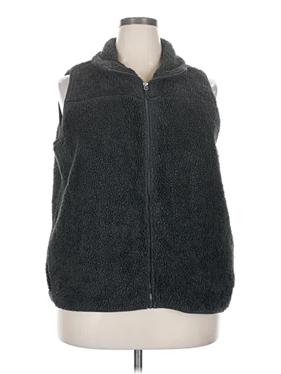 Pre-owned Eddie Bauer Faux Fur Vest In Gray