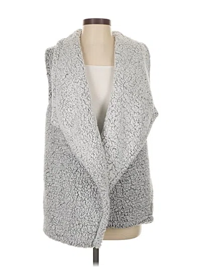 Pre-owned Eddie Bauer Faux Fur Vest In Gray