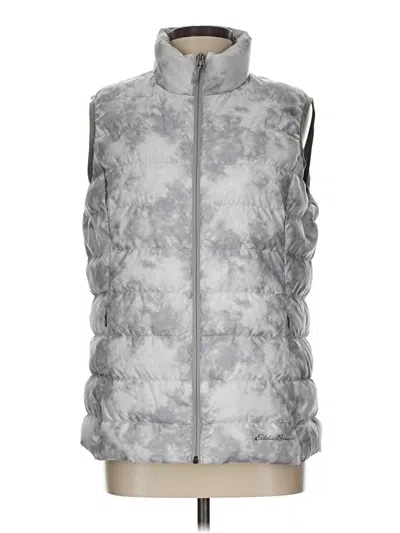 Pre-owned Eddie Bauer Faux Fur Vest In Silver