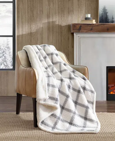 Eddie Bauer Faux Shearling Reversible Throw, 50" X 60" In Multi