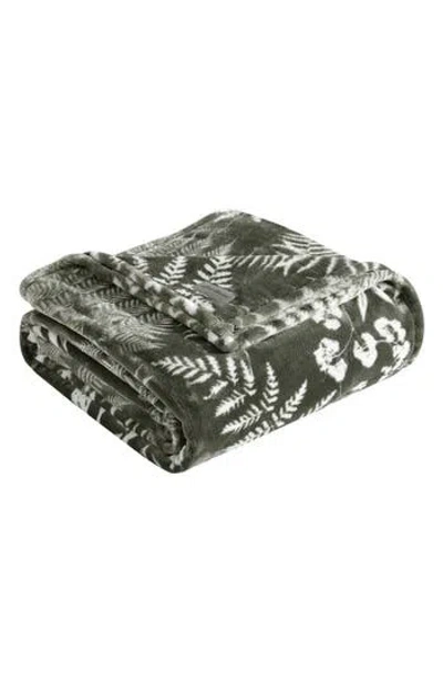 Eddie Bauer Fern Garden Plush Throw Blanket In Green