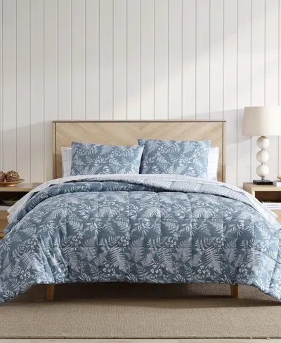 Eddie Bauer Fern Garden Reversible 2 Piece Comforter Set, Twin In Cabana Blue
