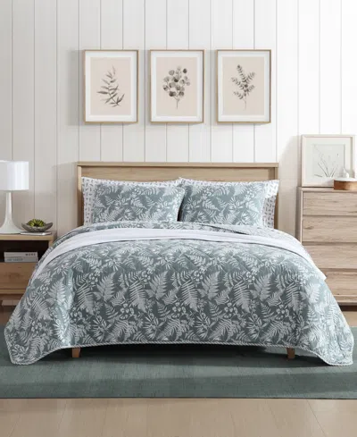 Eddie Bauer Closeout!  Fern Garden Reversible 2 Piece Quilt Set, Twin In Mist Green