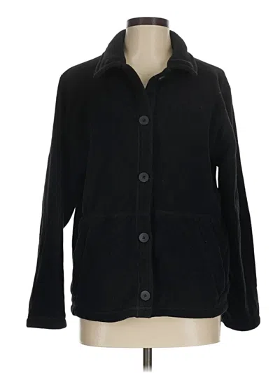 Pre-owned Eddie Bauer Fleece Jacket In Black