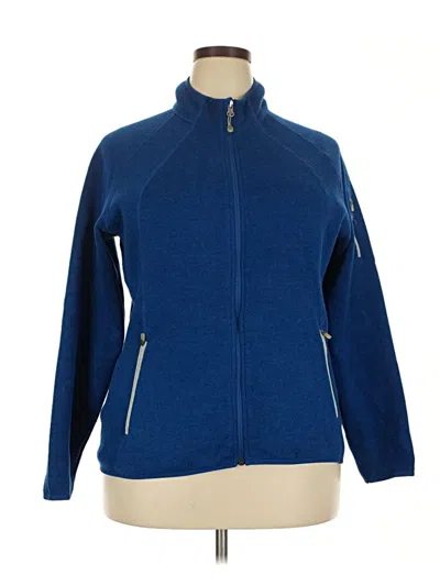 Pre-owned Eddie Bauer Fleece Jacket In Blue