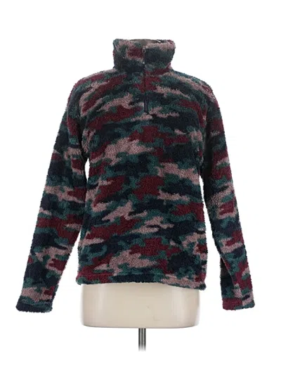 Pre-owned Eddie Bauer Fleece Jacket In Burgundy
