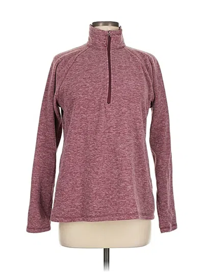 Pre-owned Eddie Bauer Fleece Jacket In Burgundy