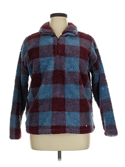 Pre-owned Eddie Bauer Fleece Jacket In Burgundy