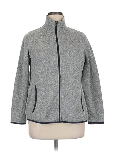 Pre-owned Eddie Bauer Fleece Jacket In Gray